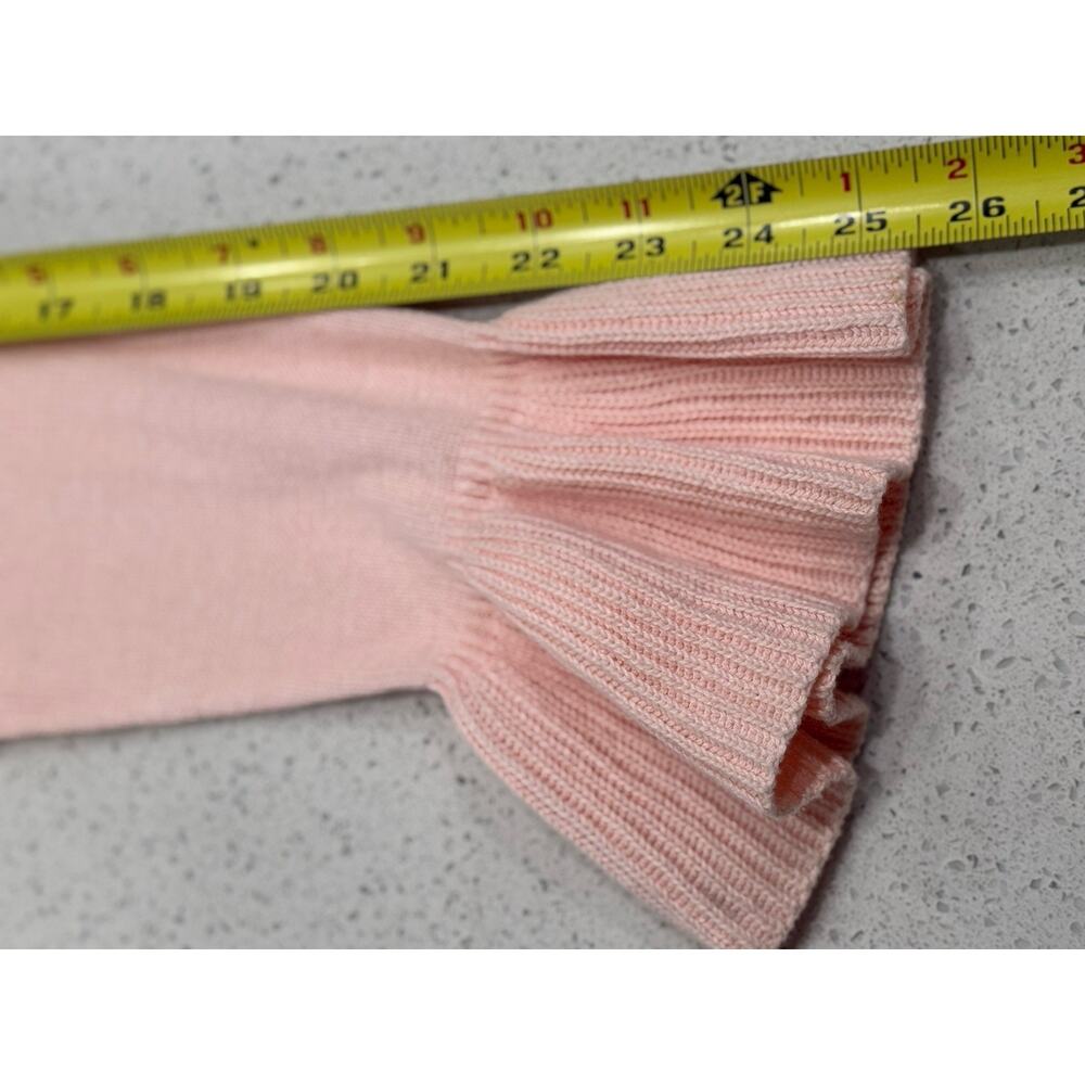 J. Crew Women’s Medium Pink Crew Neck Sweater Bell Sleeve 100% Cotton Preppy - Picture 8 of 9